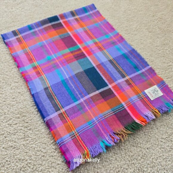 NWOT Avoca Wool Woven Colorful Plaid Scarf Ireland - Picture 7 of 12